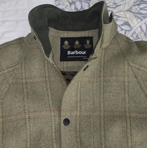 Barbour Green Check Military Coat - Picture 12 of 15